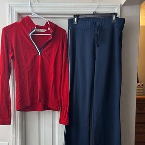 Tommy Hilfiger Red Top and Navy Joggers Set